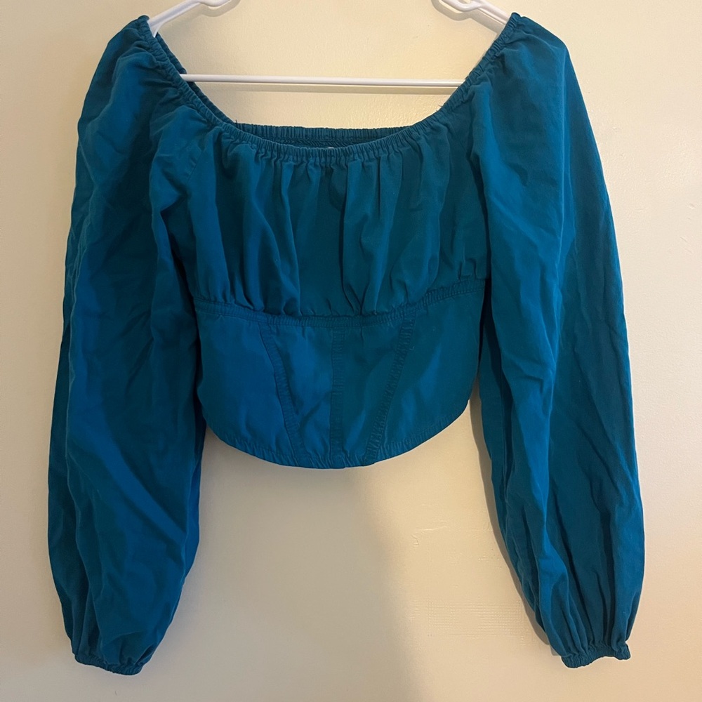 Teal Women's Off-Shoulder Top